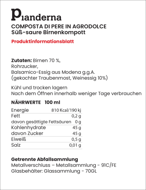 Composta di Pere in agrodolce