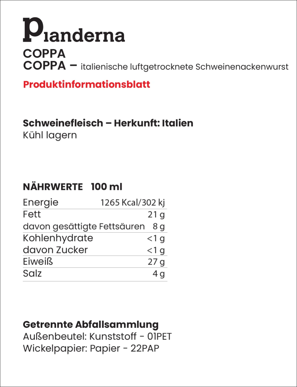 Emilianische Coppa handwerklich | Gereifte Spezialität