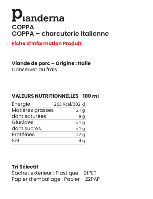 Coppa artisanale d’Émilie | Charcuterie affinée