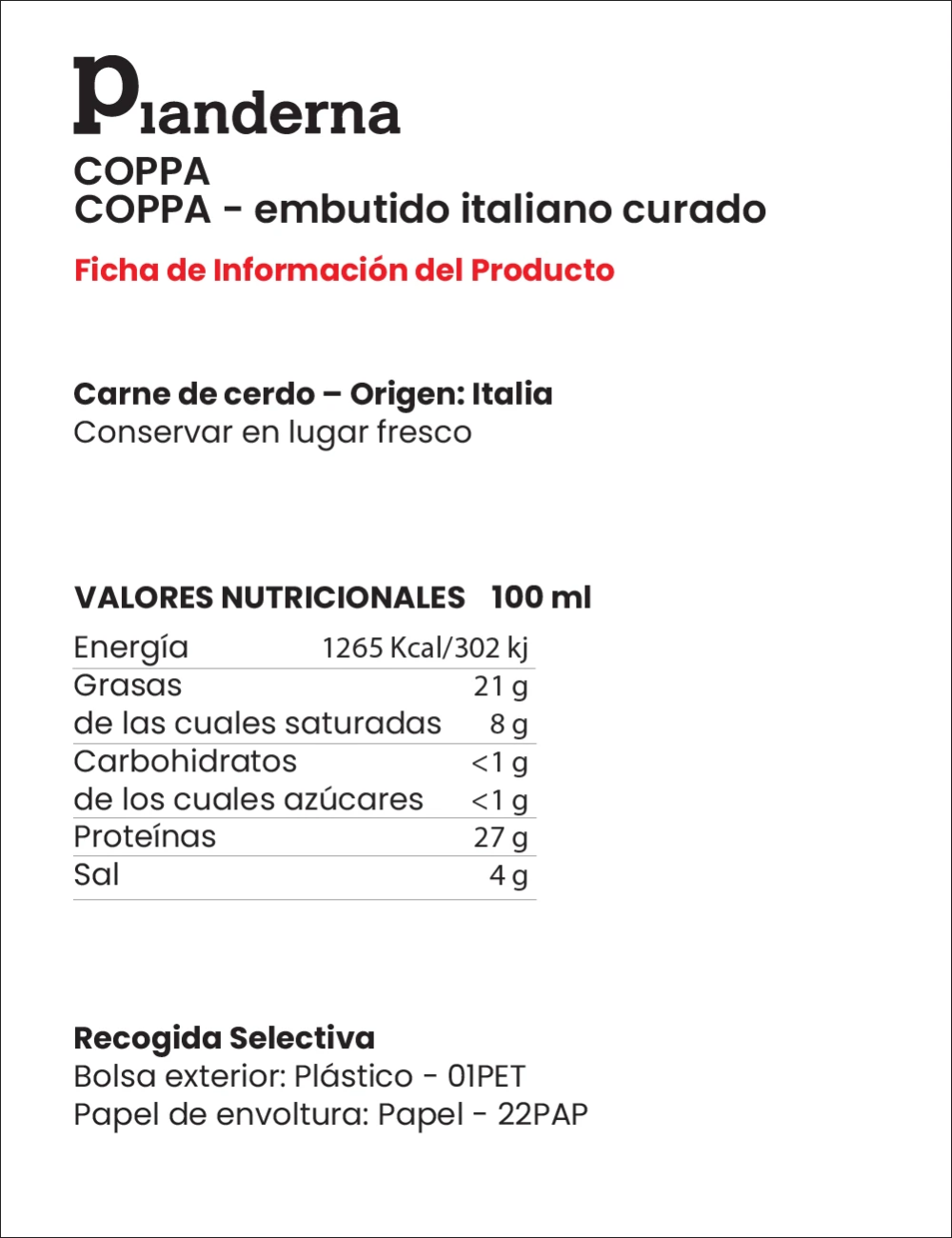 Coppa artesanal de Emilia | Embutido curado