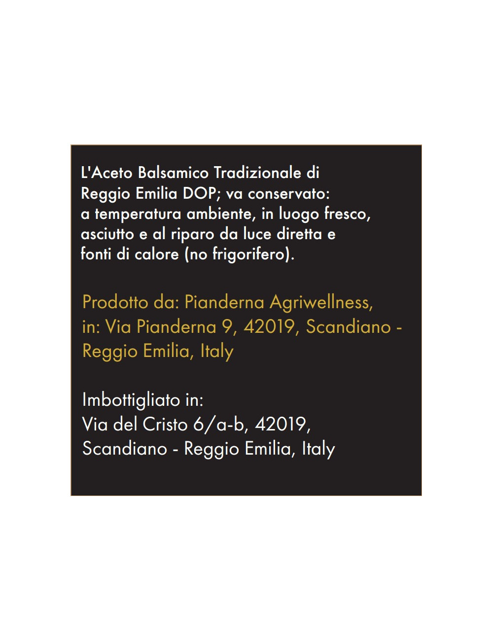 Reggio Emilia PDO Gold Vinegar | 25+ years