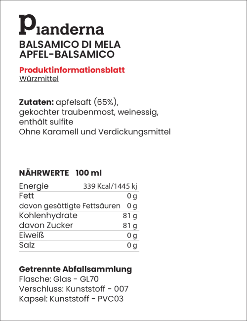 Condimento Balsamico di Mela | Fruttato e delicato