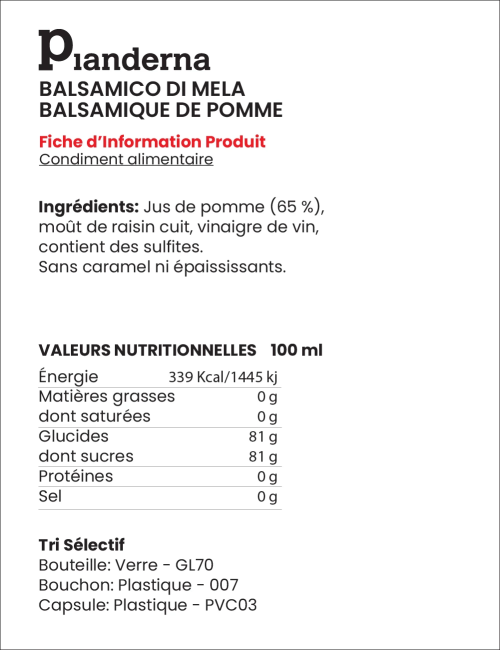 Condiment balsamique à la pomme | Fruité et délicat