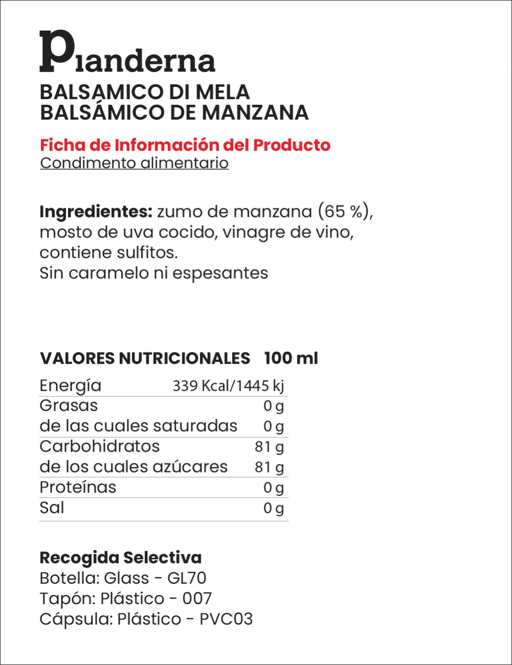 Condimento Balsamico di Mela | Fruttato e delicato